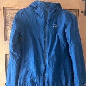 LL Bean Women's Waterproof PrimaLoft Packaway Jacket Marine Blue XS